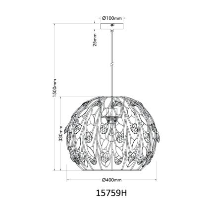 Globo - Lámpara colgante 1xE27/40W/230V diá. 40 cm