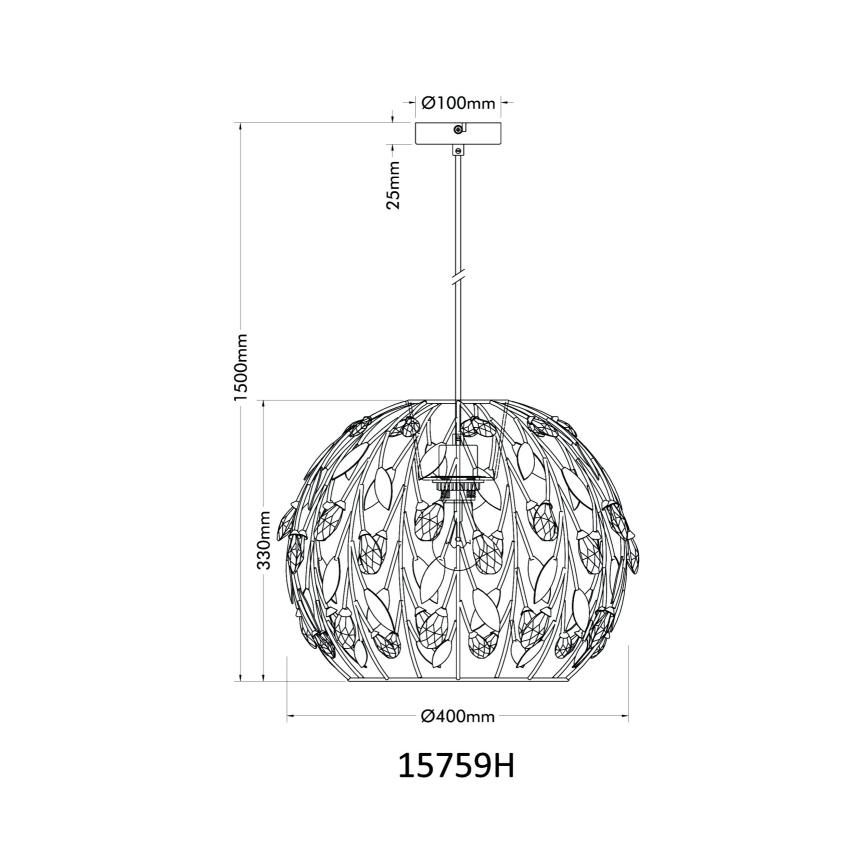 Globo - Lámpara colgante 1xE27/40W/230V diá. 40 cm