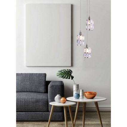 Globo 15760-3 - Araña de cristal WOLLI 3xE14/40W/230V