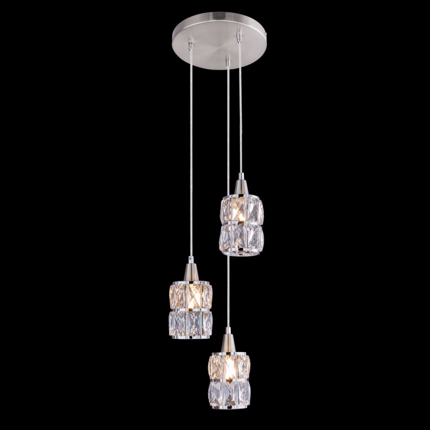 Globo 15760-3 - Araña de cristal WOLLI 3xE14/40W/230V