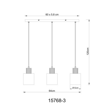 Globo - Lámpara colgante 3xE27/25W/230V negro