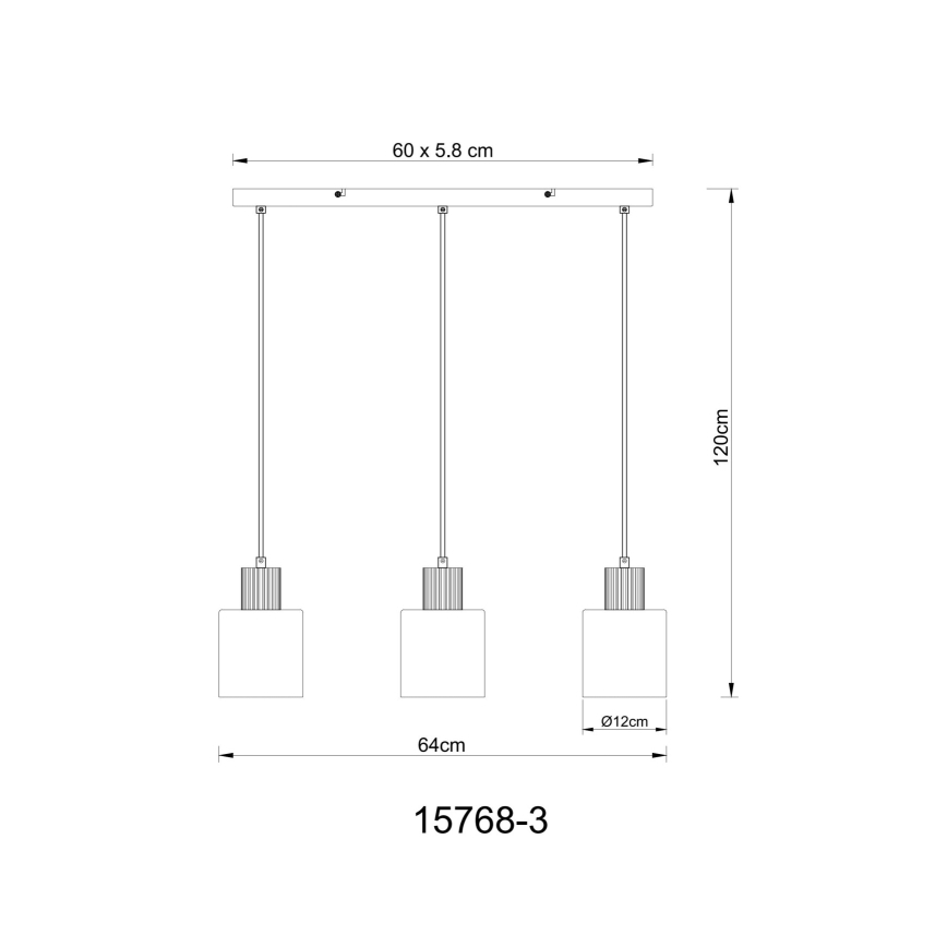 Globo - Lámpara colgante 3xE27/25W/230V negro