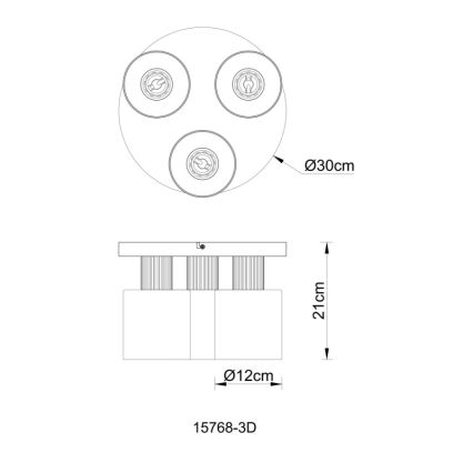 Globo - Lámpara de techo de superficie 3xE27/25W/230V Ø 30 cm