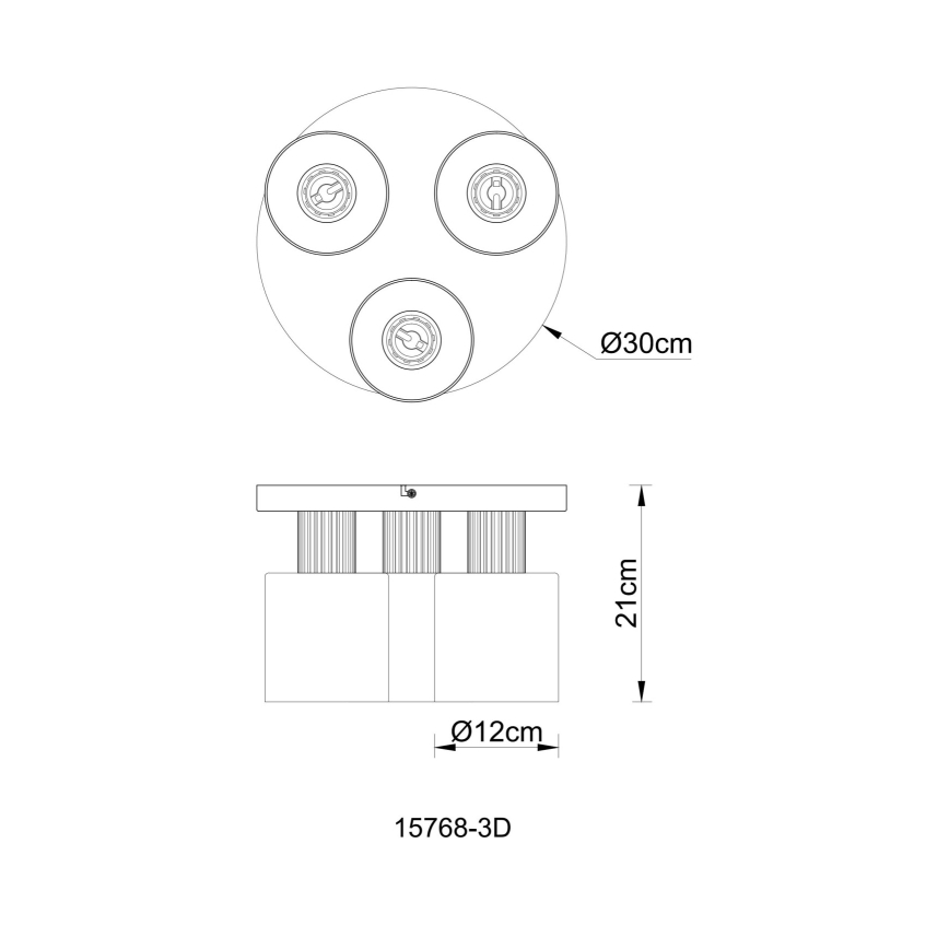Globo - Lámpara de techo de superficie 3xE27/25W/230V Ø 30 cm