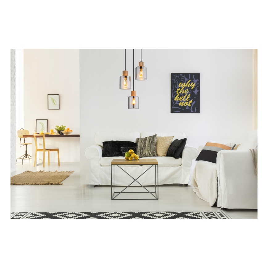 Globo - Lámpara colgante con cable 3xE27/25W/230V Ø 30 cm