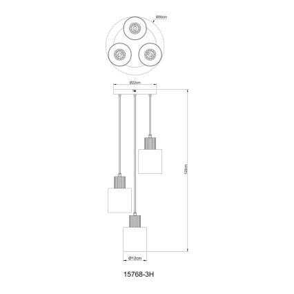 Globo - Lámpara colgante con cable 3xE27/25W/230V Ø 30 cm