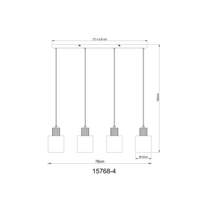 Globo - Lámpara colgante 4xE27/25W/230V negro