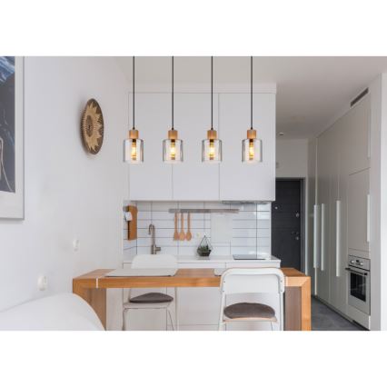 Globo - Lámpara colgante con cable 4xE27/25W/230V