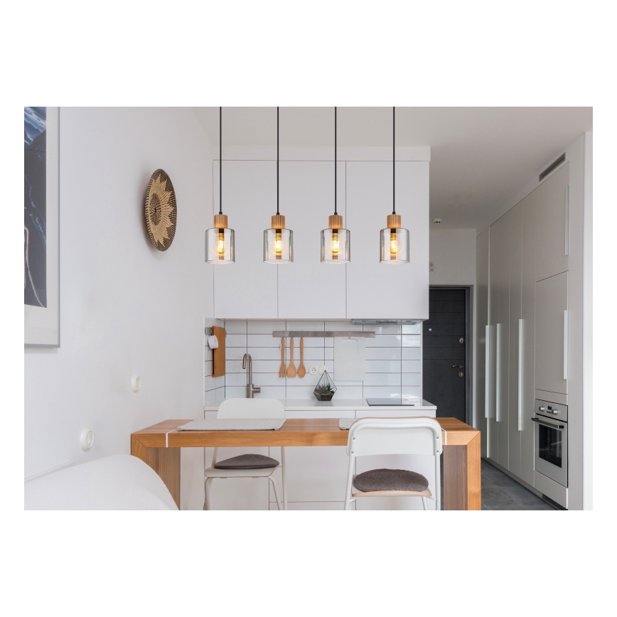 Globo - Lámpara colgante con cable 4xE27/25W/230V