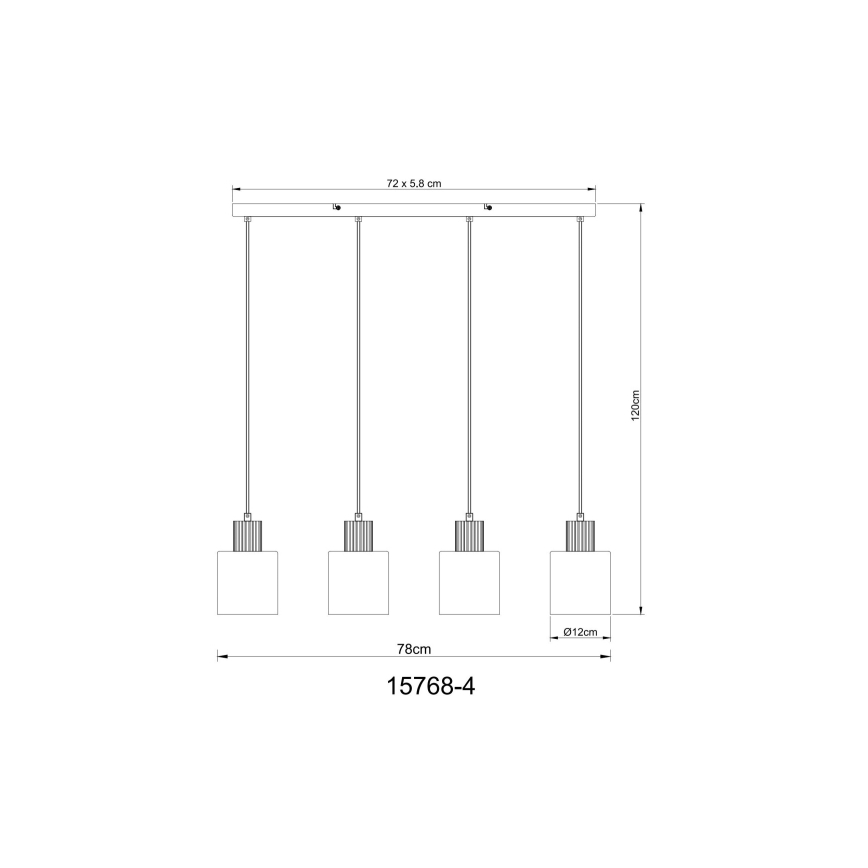 Globo - Lámpara colgante con cable 4xE27/25W/230V