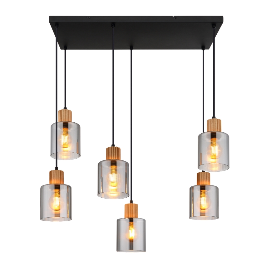 Globo - Lámpara colgante con cable 6xE27/25W/230V