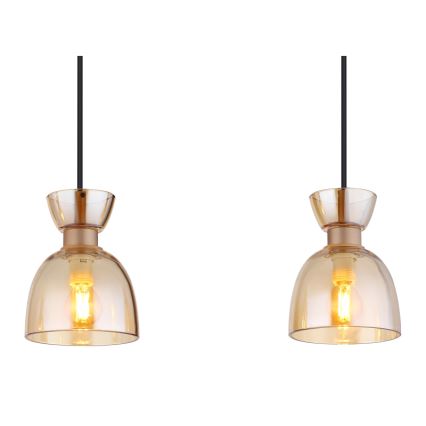 Globo - Lámpara colgante 3xE14/40W/230V marrón/ahumado
