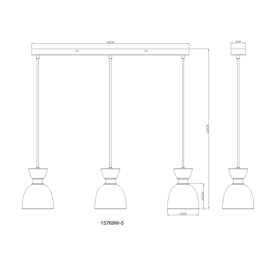 Globo - Lámpara colgante 3xE14/40W/230V blanco