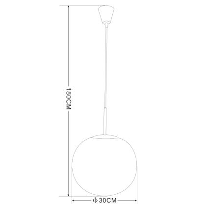 Globo - Lámpara colgante con cable 1xE27/60W/230V diámetro 30 cm