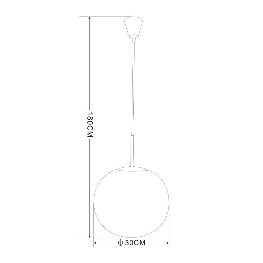 Globo - Lámpara colgante con cable 1xE27/60W/230V diámetro 30 cm