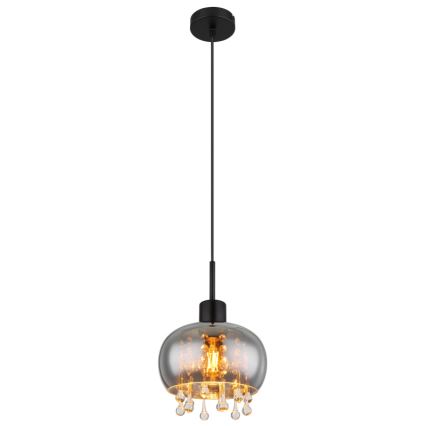 Globo - Lámpara colgante 1xE27/9W/230V diá. 21 cm negro