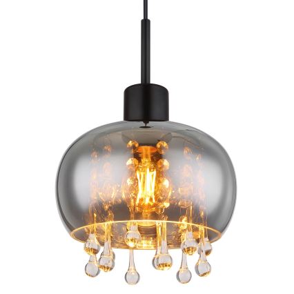 Globo - Lámpara colgante 1xE27/9W/230V diá. 21 cm negro