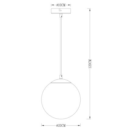 Globo - Lámpara colgante 1xE27/40W/230V diá. 20 cm