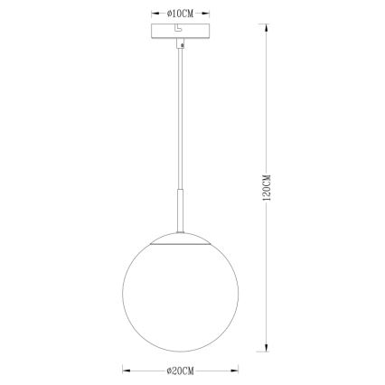 Globo - Lámpara colgante 1xE27/40W/230V diá. 20 cm