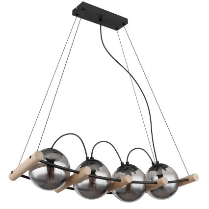 Globo - Lámpara colgante 4xE14/15W/230V árbol de caucho