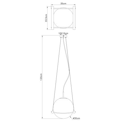 Globo - Lámpara colgante 1xE27/15W/230V árbol de caucho