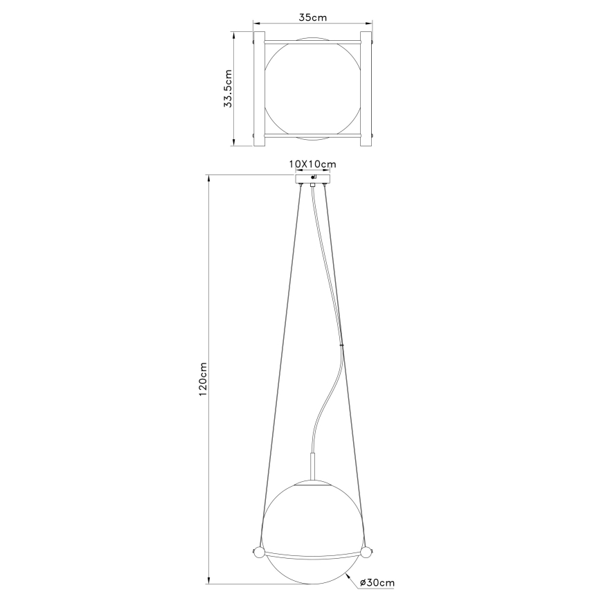 Globo - Lámpara colgante 1xE27/15W/230V árbol de caucho