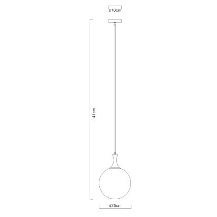 Globo - Lámpara colgante 1xE27/10W/230V diá. 25 cm negro
