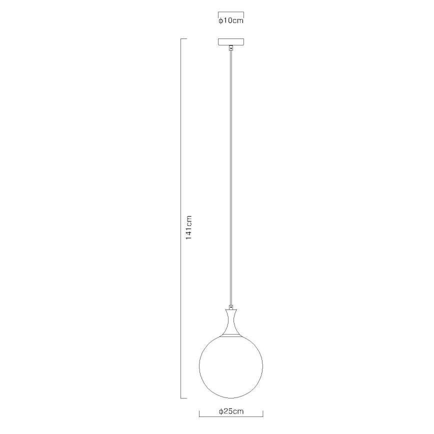 Globo - Lámpara colgante 1xE27/10W/230V diá. 25 cm negro