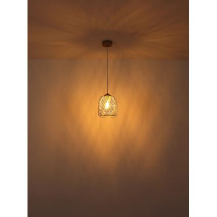 Globo - Lámpara colgante con cable 1xE27/40W/230V Ø 18 cm beige/blanco