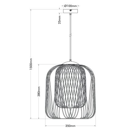 Globo - Lámpara colgante con cable 1xE27/40W/230V diámetro 35 cm beige/blanco