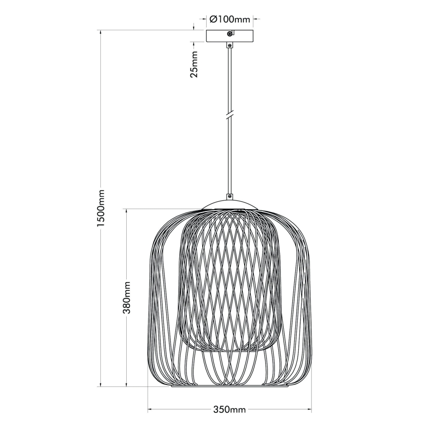 Globo - Lámpara colgante con cable 1xE27/40W/230V diámetro 35 cm beige/blanco