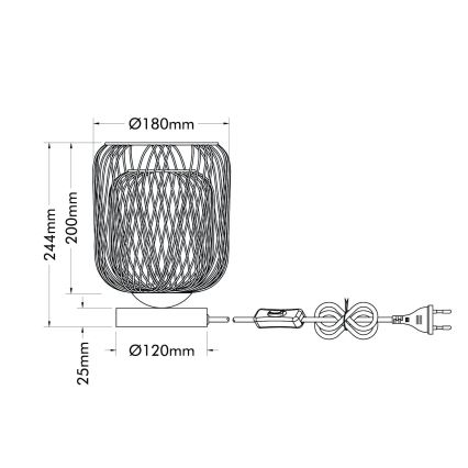 Globo - Lámpara de mesa 1xE27/40W/230V