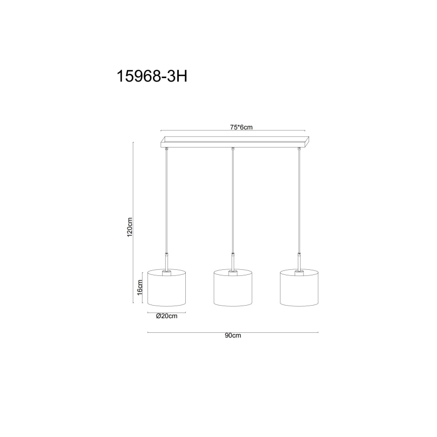 Globo - Lámpara colgante con cable 3xE27/40W/230V