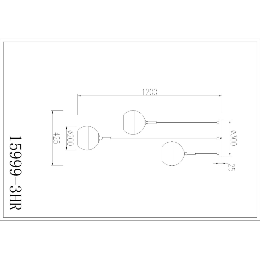 Globo - Lámpara colgante con cable 3xE27/60W/230V
