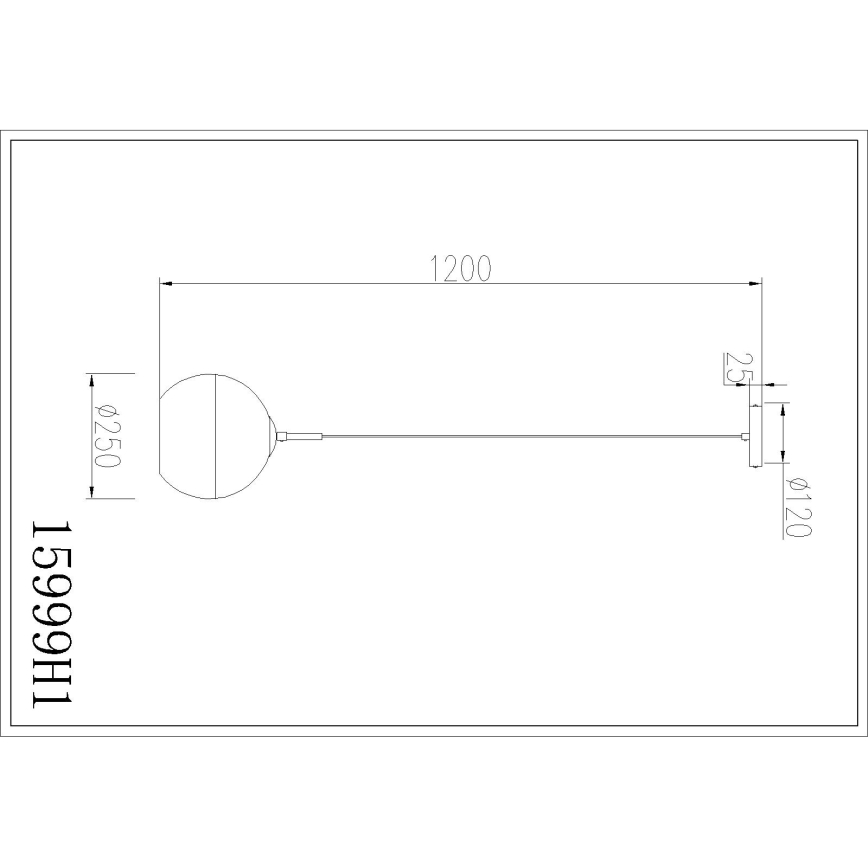 Globo - Lámpara colgante con cable 1xE27/60W/230V, diámetro 25 cm