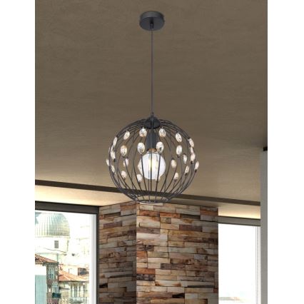 Globo - Lámpara colgante con cable, 1x E27/60W/230V, Ø 30 cm