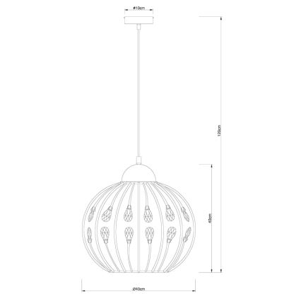 Globo - Lámpara colgante con cable 1xE27/60W/230V Ø 40 cm