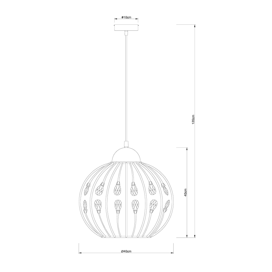 Globo - Lámpara colgante con cable 1xE27/60W/230V Ø 40 cm