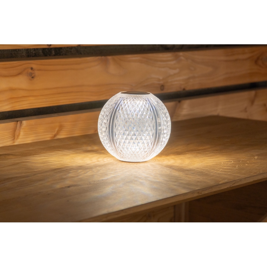 Globo - Lámpara de mesa táctil LED regulable LED/2W/5V 1200 mAh USB transparente