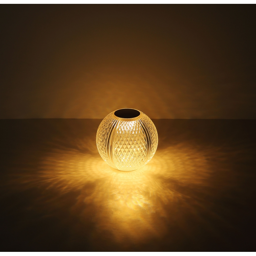 Globo - Lámpara de mesa táctil LED regulable LED/2W/5V 1200 mAh USB transparente