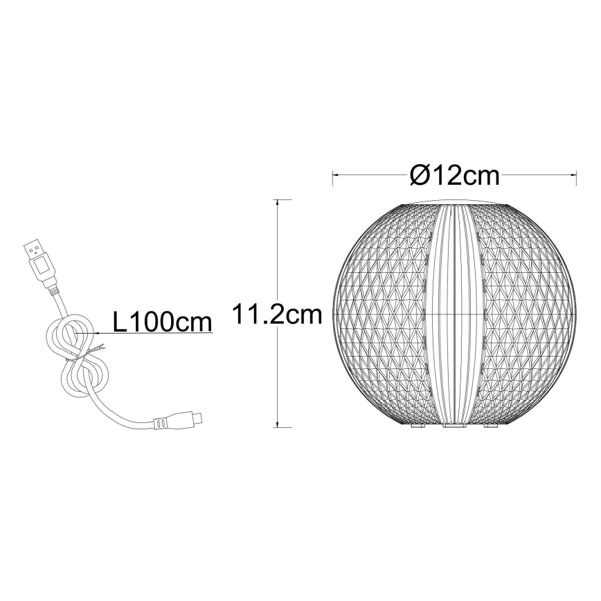 Globo - Lámpara de mesa táctil LED regulable LED/2W/5V 1200 mAh USB transparente