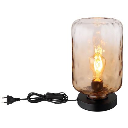 Globo - Lámpara de mesa 1xE27/60W/230V marrón