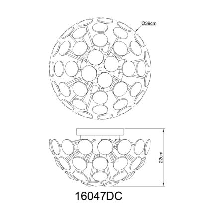 Globo - Plafón 10xG9/7W/230V cromo brillante diá. 39 cm
