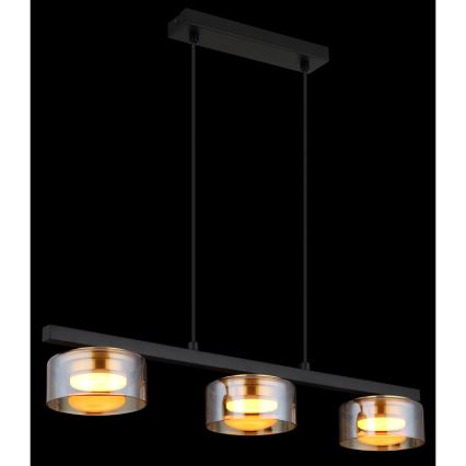 Globo - Lámpara LED colgante 3xGX53/6W/230V ahumado/marrón
