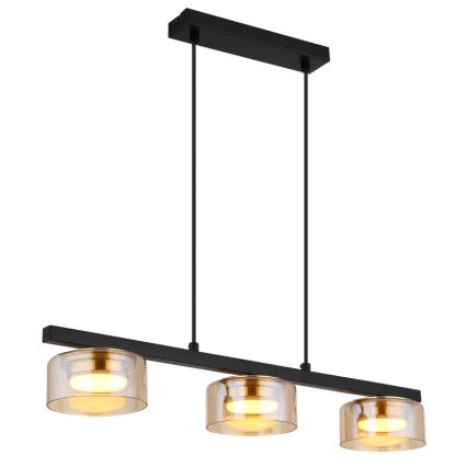 Globo - Lámpara LED colgante 3xGX53/6W/230V ahumado/marrón