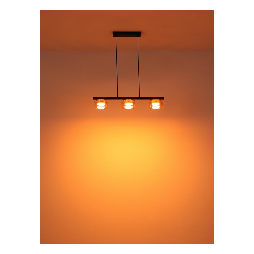 Globo - Lámpara LED colgante 3xGX53/6W/230V ahumado/marrón
