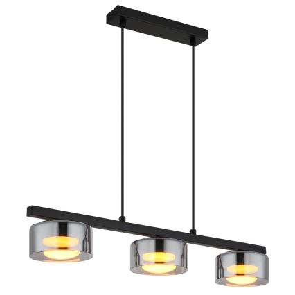 Globo - Lámpara LED colgante 3xGX53/6W/230V ahumado/negro
