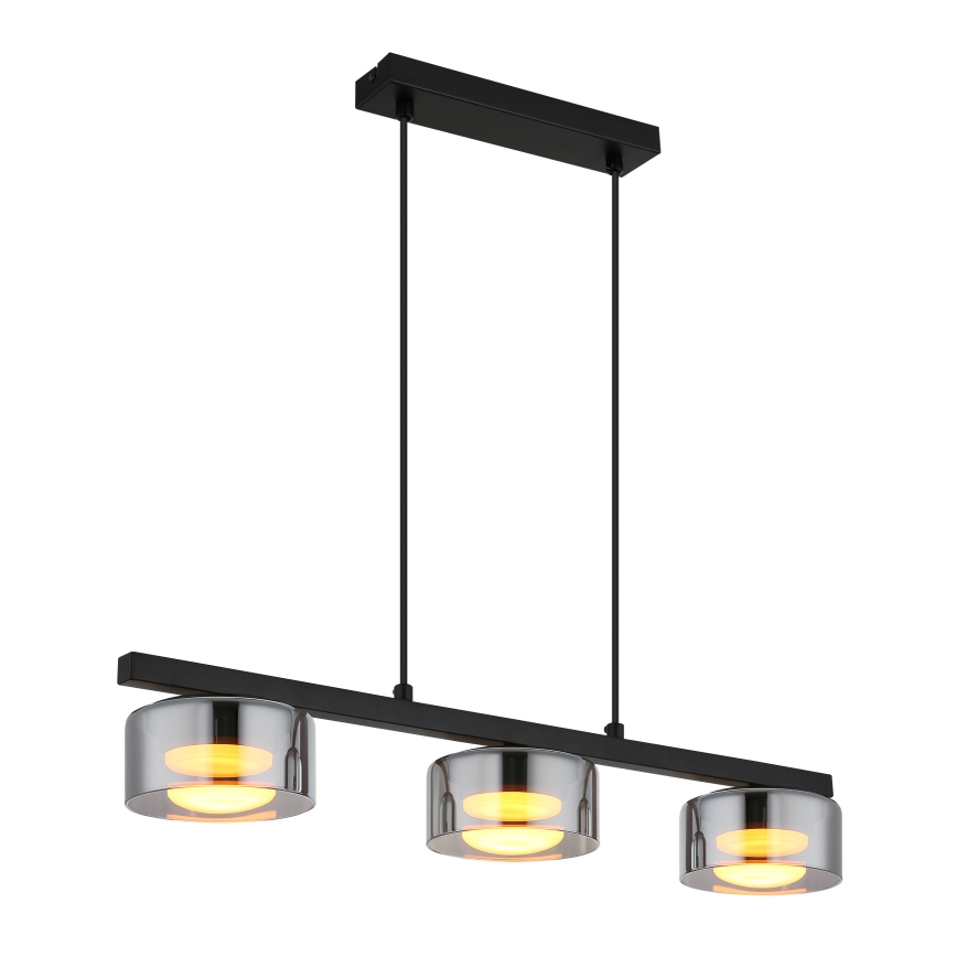 Globo - Lámpara LED colgante 3xGX53/6W/230V ahumado/negro