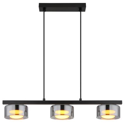 Globo - Lámpara LED colgante 3xGX53/6W/230V ahumado/negro