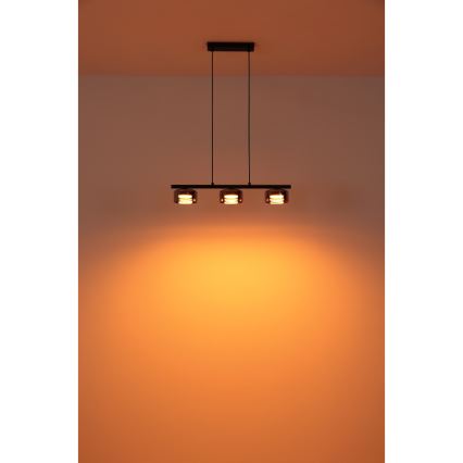 Globo - Lámpara LED colgante 3xGX53/6W/230V ahumado/negro
